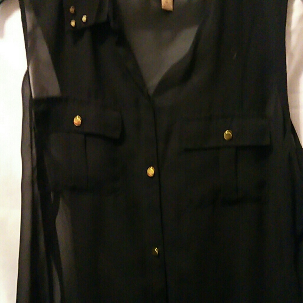 Sheer black blouse